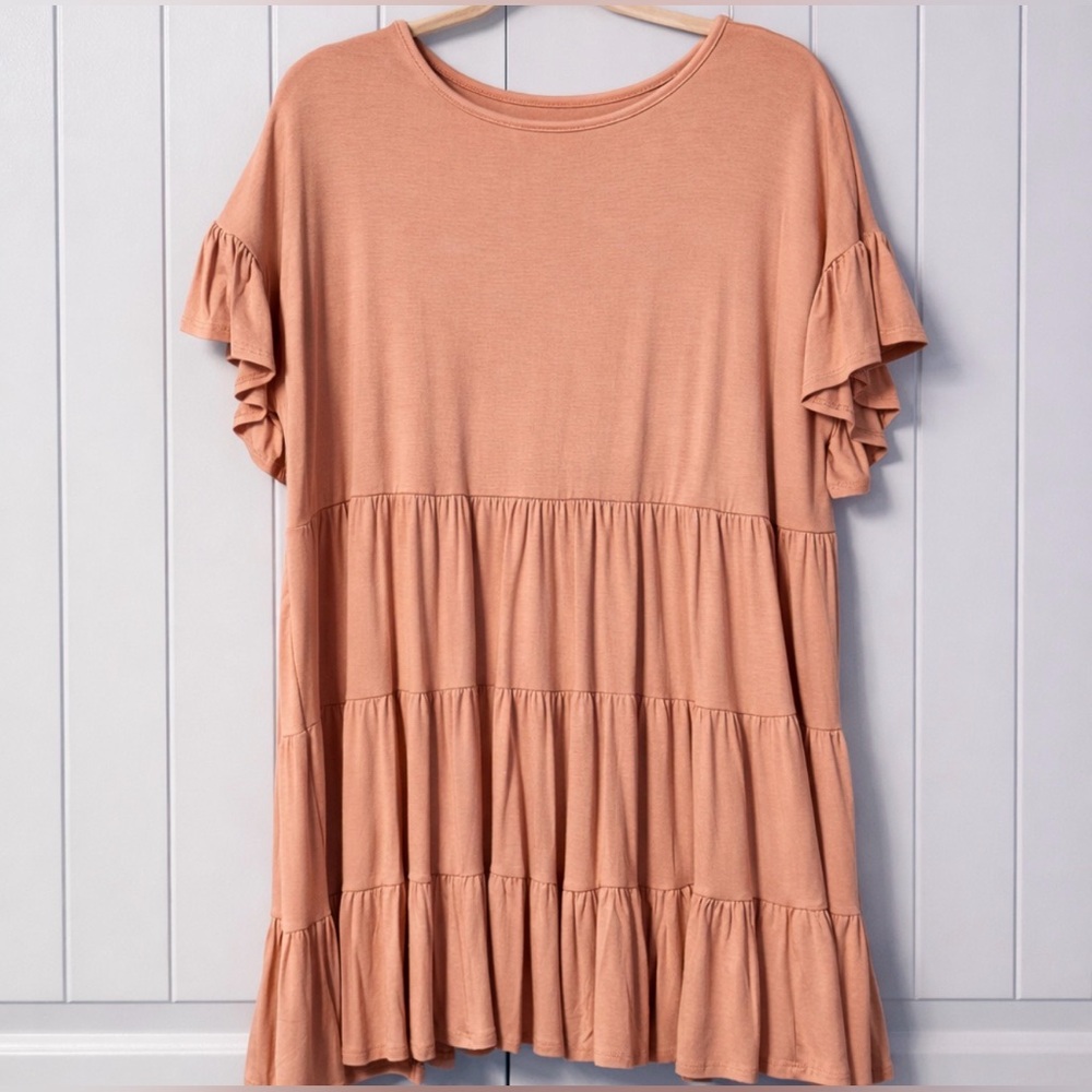 Beeson River BabyDoll Tiered Top in Dusty Pink ~ Size X-Large ~ NWOT - Picture 5 of 8